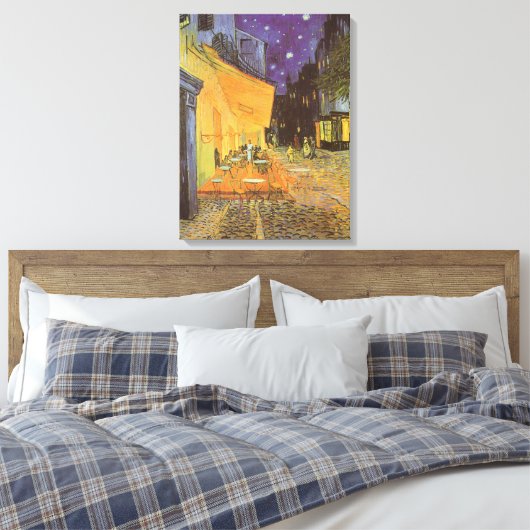 Vincent van Gogh - Cafe Terrace bij nacht Canvas Afdruk (Insitu (Slaapkamer))