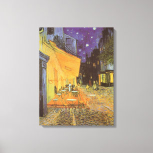 Vincent van Gogh - Cafe Terrace bij nacht Canvas Afdruk