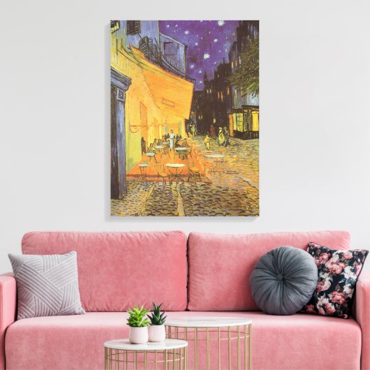 Vincent van Gogh - Cafe Terrace bij nacht Canvas Afdruk (Insitu (Woonkamer))