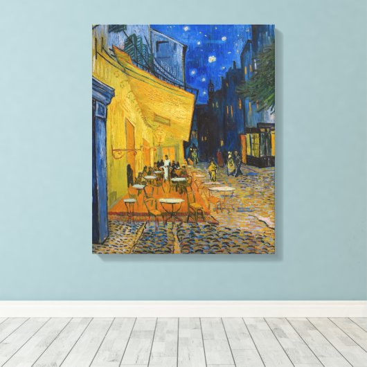 Vincent van Gogh - Cafe Terrace bij nacht Canvas Afdruk (Insitu (Houten vloer))