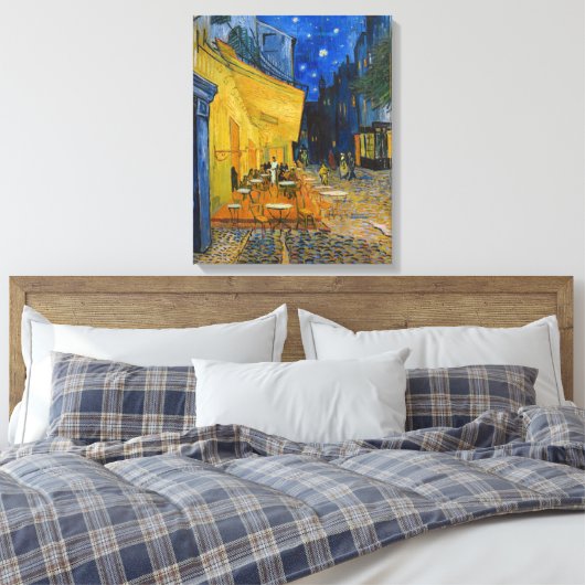 Vincent van Gogh - Cafe Terrace bij nacht Canvas Afdruk (Insitu (Slaapkamer))