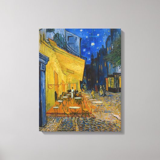 Vincent van Gogh - Cafe Terrace bij nacht Canvas Afdruk (Voorkant)