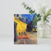 Vincent van Gogh - cafe Terrace bij nacht Fine Art Briefkaart (Staand voorkant)