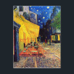 Vincent van Gogh - cafe Terrace bij nacht Fine Art Briefkaart<br><div class="desc">Ook bekend als de Café Terrace On the Place Du Forum, deze olie op het canvas van 1888 shows een wandcafé in Arles Frankrijk, vaak bezocht door Van Gogh, lichtjes verlicht in geel onder een donkerblauwe nachtelijke hemel met halode sterren, vergelijkbaar met wat later zou worden gezien in "De Sterrennacht"....</div>