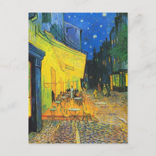 Vincent van Gogh Cafe Terrace bij nacht Fine Art Briefkaart (Voorkant)