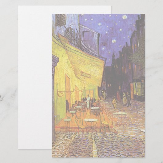 Vincent van Gogh Cafe Terrace bij nacht Fine Art Briefpapier (Voorkant / Achterkant)