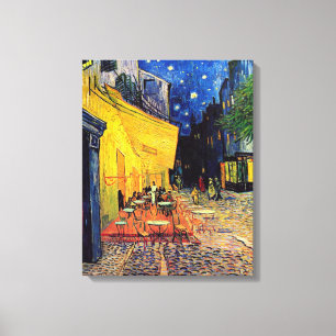 Vincent van Gogh - cafe Terrace bij nacht Fine Art Canvas Afdruk