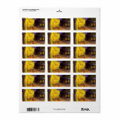 Vincent van Gogh Cafe Terrace bij nacht Fine Art Etiket (Full Sheet)