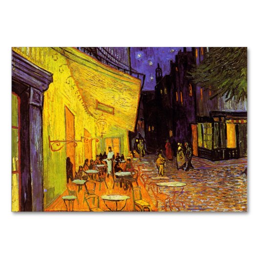 Vincent van Gogh Cafe Terrace bij nacht Fine Art Kaart (Voorkant)