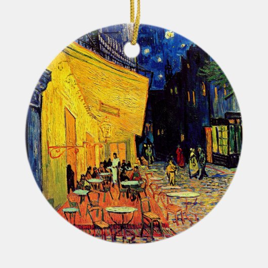 Vincent van Gogh - cafe Terrace bij nacht Fine Art Keramisch Ornament (Voorkant)