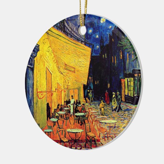 Vincent van Gogh - cafe Terrace bij nacht Fine Art Keramisch Ornament (Links)