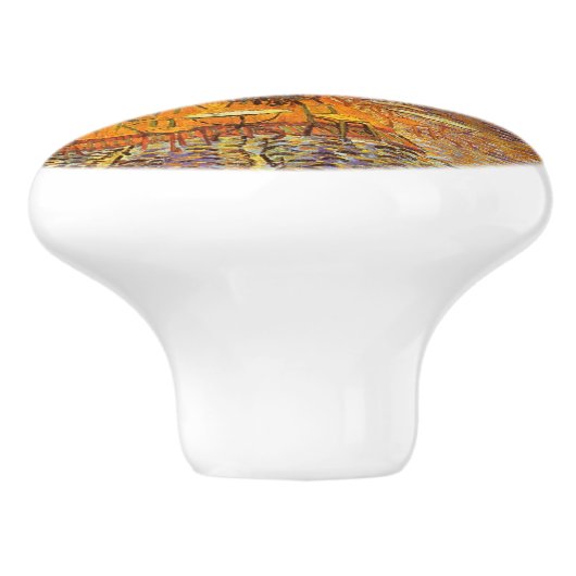 Vincent van Gogh Cafe Terrace bij nacht Fine Art Keramische Knop (Zijkant)