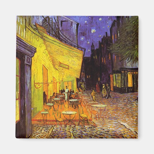 Vincent van Gogh Cafe Terrace bij nacht Fine Art Magneet (Voorkant)