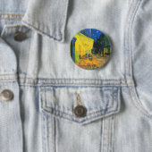 Vincent van Gogh Cafe Terrace bij nacht Fine Art Ronde Button 5,7 Cm (In situ)
