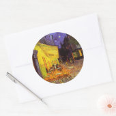 Vincent van Gogh Cafe Terrace bij nacht Fine Art Ronde Sticker (Envelop)
