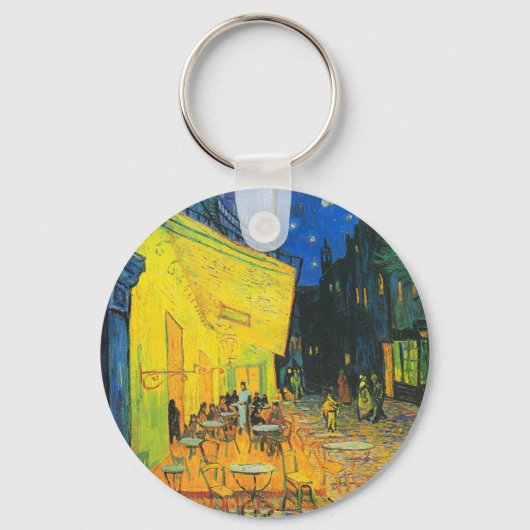 Vincent van Gogh Cafe Terrace bij nacht Fine Art Sleutelhanger (Voorkant)