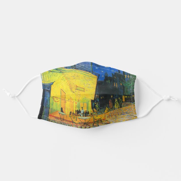 Vincent van Gogh Cafe Terrace bij nacht Fine Art Stoffen Mondkapje |  Zazzle.nl