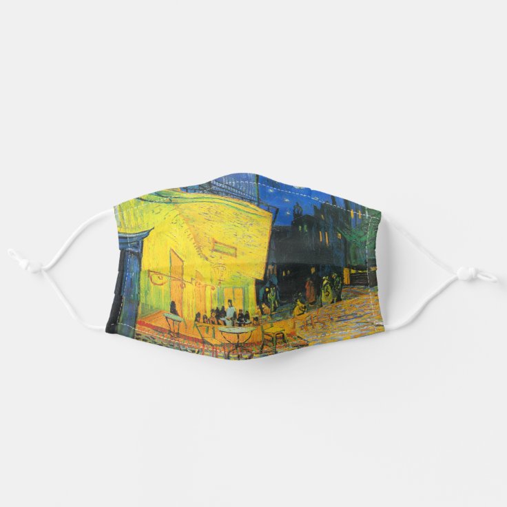 Vincent van Gogh Cafe Terrace bij nacht Fine Art Stoffen Mondkapje |  Zazzle.nl