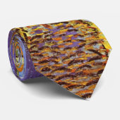 Vincent van Gogh Cafe Terrace bij nacht Fine Art Stropdas (Opgerold)