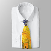 Vincent van Gogh - cafe Terrace bij nacht Fine Art Stropdas (Gebonden)