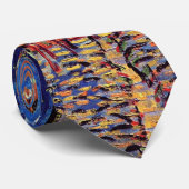 Vincent van Gogh - cafe Terrace bij nacht Fine Art Stropdas (Opgerold)