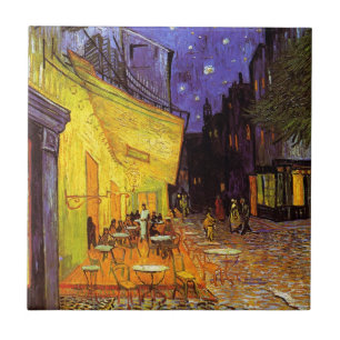 Vincent van Gogh Cafe Terrace bij nacht Fine Art Tegeltje