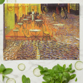 Vincent van Gogh Cafe Terrace bij nacht Fine Art Theedoek (Gevouwen)