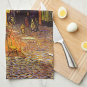 Vincent van Gogh Cafe Terrace bij nacht Fine Art Theedoek (Quarter Fold)