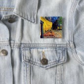 Vincent van Gogh - cafe Terrace bij nacht Fine Art Vierkante Button 5,1 Cm (In situ)