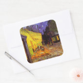 Vincent van Gogh Cafe Terrace bij nacht Fine Art Vierkante Sticker (Envelop)