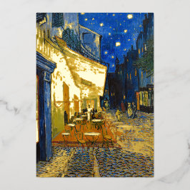 Vincent van Gogh - Cafe Terrace bij nacht Folie Feestdagenkaart
