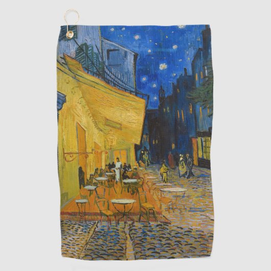 Vincent van Gogh - Cafe Terrace bij nacht Golfhanddoek (Voorkant)