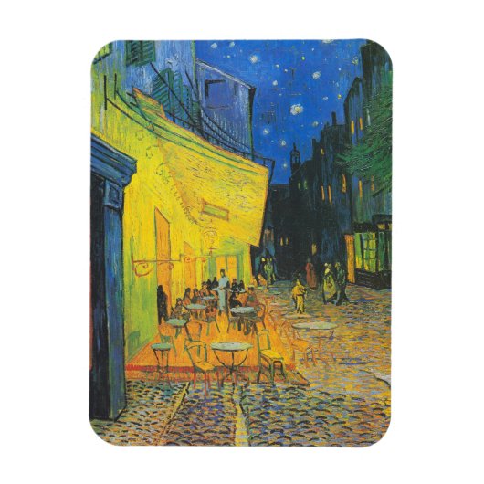 Vincent Van Gogh Cafe Terrace bij nacht Magneet (Verticaal)