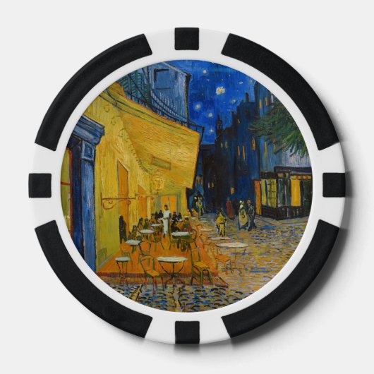 Vincent van Gogh - Cafe Terrace bij nacht Poker Chips (Voorkant)