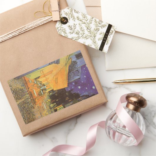 Vincent van Gogh - Cafe Terrace bij nacht Rechthoekige Sticker (Geschenken)