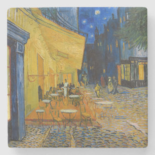 Vincent van Gogh - Cafe Terrace bij nacht Stenen Onderzetter