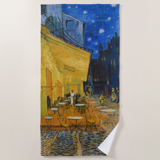 Vincent van Gogh - Cafe Terrace bij nacht Strandlaken (Voorkant)