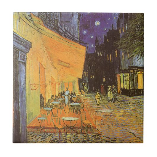 Vincent van Gogh - Cafe Terrace bij nacht Tegeltje (Voorkant)