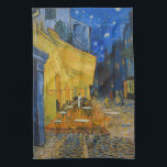 Vincent van Gogh - Cafe Terrace bij nacht Theedoek<br><div class="desc">Cafe Terrace on the Place du Forum at Night - Vincent van Gogh,  1888</div>