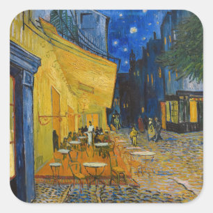 Vincent van Gogh - Cafe Terrace bij nacht Vierkante Sticker