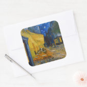 Vincent van Gogh - Cafe Terrace bij nacht Vierkante Sticker (Envelop)