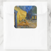 Vincent van Gogh - Cafe Terrace bij nacht Vierkante Sticker (Tas)