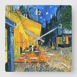 Vincent Van Gogh: Cafe Terrace, famous artwork Vierkante Klok