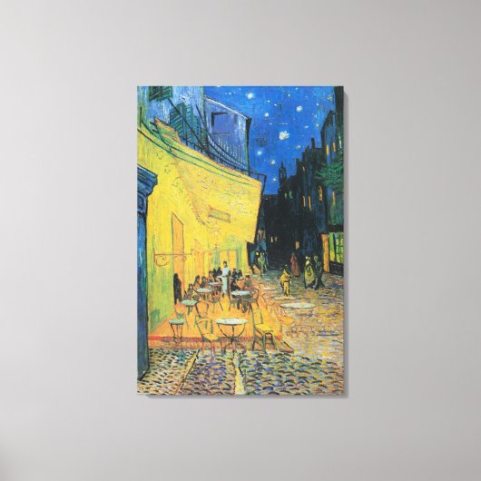 Vincent van Gogh Café Terras 's nachts Canvas Afdruk (Voorkant)