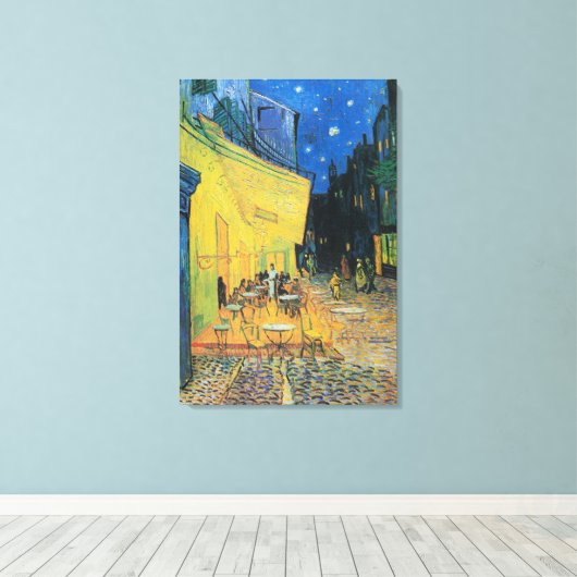 Vincent van Gogh Café Terras 's nachts Canvas Afdruk (Insitu (Houten vloer))