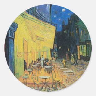 Vincent van Gogh Café Terras 's nachts Ronde Sticker