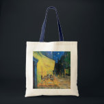 Vincent van Gogh Café Terras 's nachts Tote Bag<br><div class="desc">Vincent van Gogh’s "Cafe Terrace at Night" staat als een typisch kunstwerk dat de schittering van de kunstenaar en zijn verbondenheid met de nachtelijke wereld belichaamt. Dit schilderij toont een charmant terrasje, badend in de warme gloed van gaslampen onder een sterrenhemel, en legt de essentie van Van Goghs unieke stijl...</div>