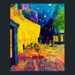 Vincent Van Gogh - Caféterras bij de nacht Pop Art Poster<br><div class="desc">Ook bekend als het Caféterras op het Place du Forum, toont dit olieverfschilderij op doek uit 1888 een stoepcafé in het Franse Arles dat vaak door Van Gogh werd bezocht, fel verlicht in geel onder een donkerblauwe nachthemel met omhalode sterren, vergelijkbaar met die later te zien waren in "De sterrennacht"....</div>