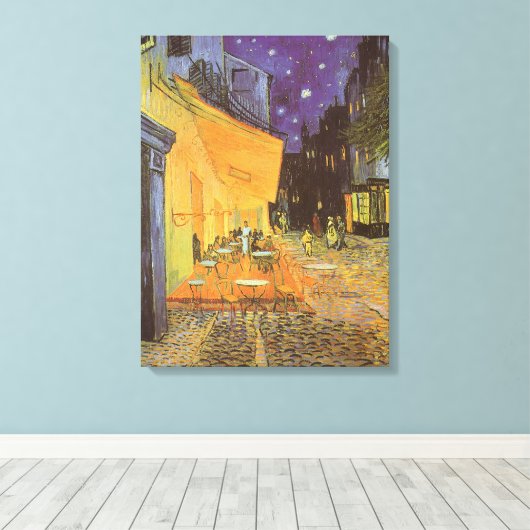 Vincent van Gogh - Caféterras bij Nacht Canvas Afdruk (Insitu (Houten vloer))
