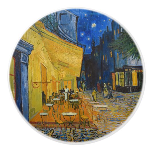 Vincent van Gogh - Caféterras bij nacht Keramische Knop (Voorkant)